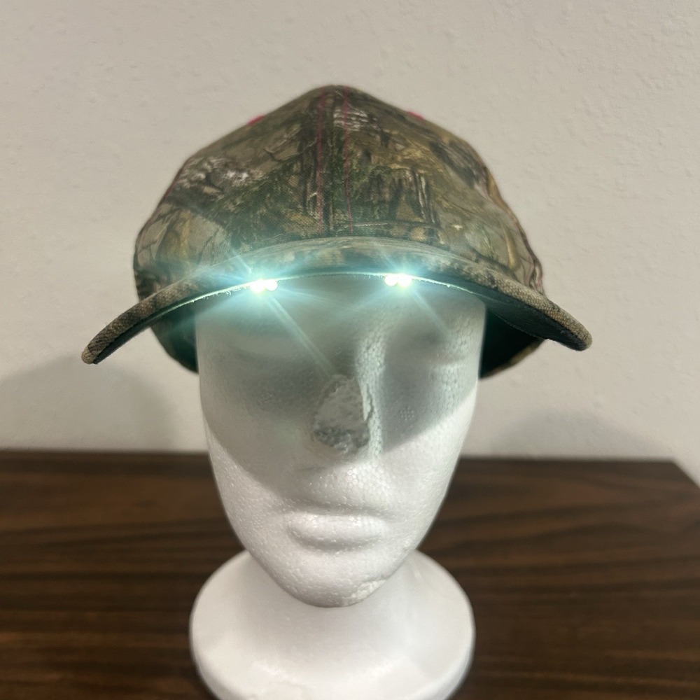 Realtree Camo Hat W LIGHT Hunting Cap Womens Pink Stitch Cap Paramount Outdoors